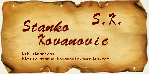 Stanko Kovanović vizit kartica